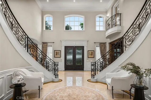 a large bathroom with a double vanity sink and a mirror