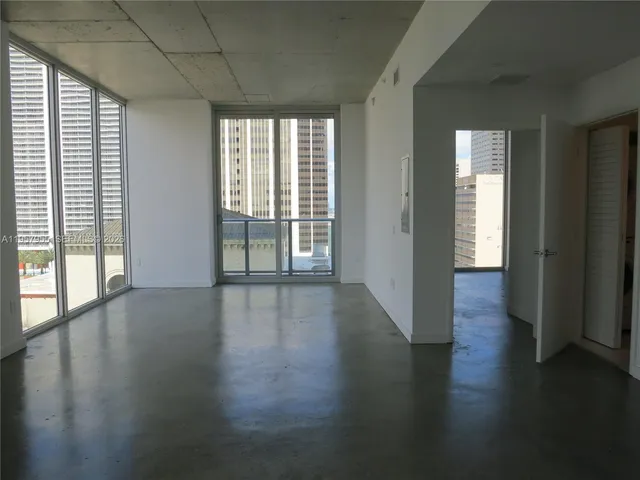 a view of a closet from a living room