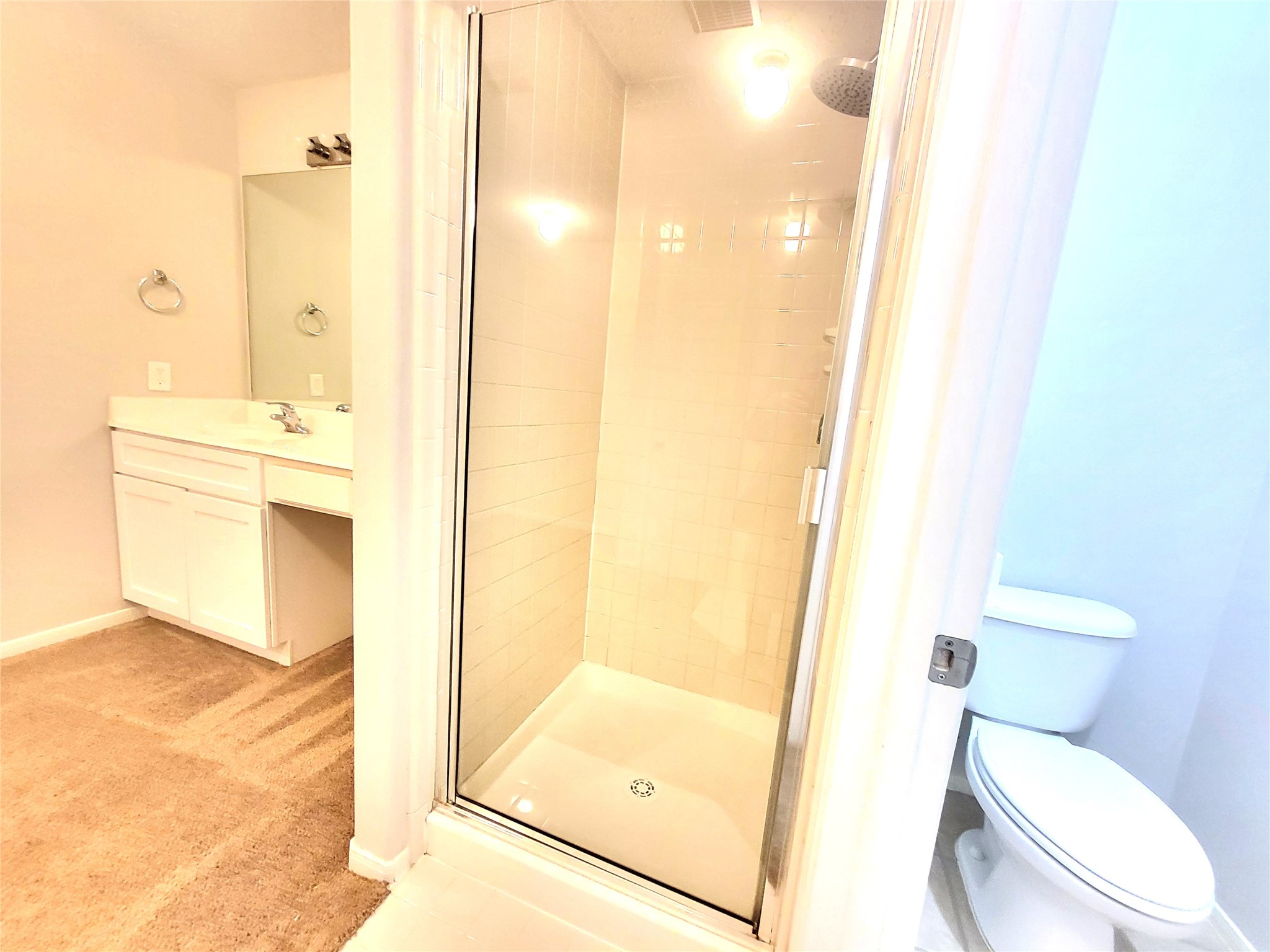 7415 Hollister Ridge Houston, TX 77040 - Photo 25 of 36 a bathroom with a toilet shower and a sink