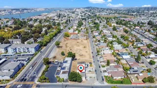 an aerial view of multiple house