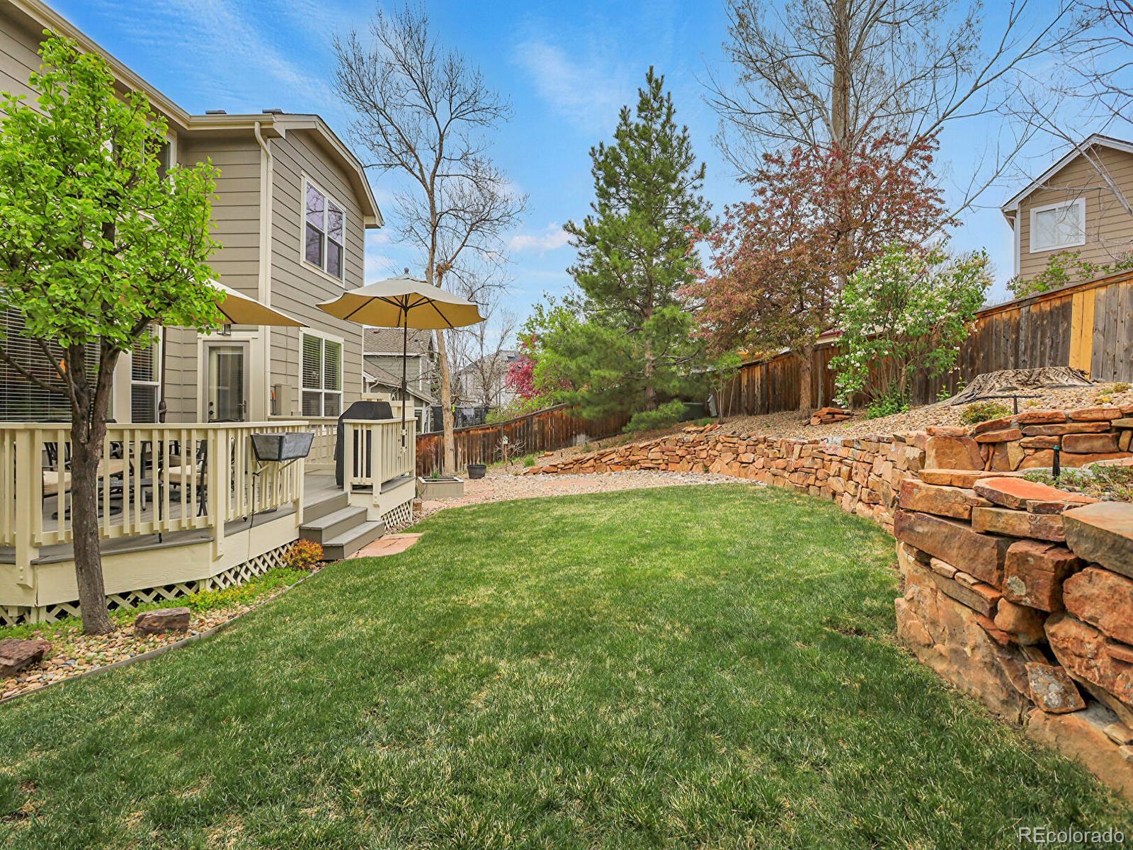 7138 Mountain Brush Circle Highlands Ranch, CO 80130 - Photo 44 of 50 a view of a house with a yard