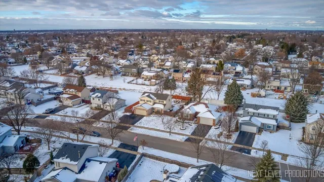 an aerial view of multiple house