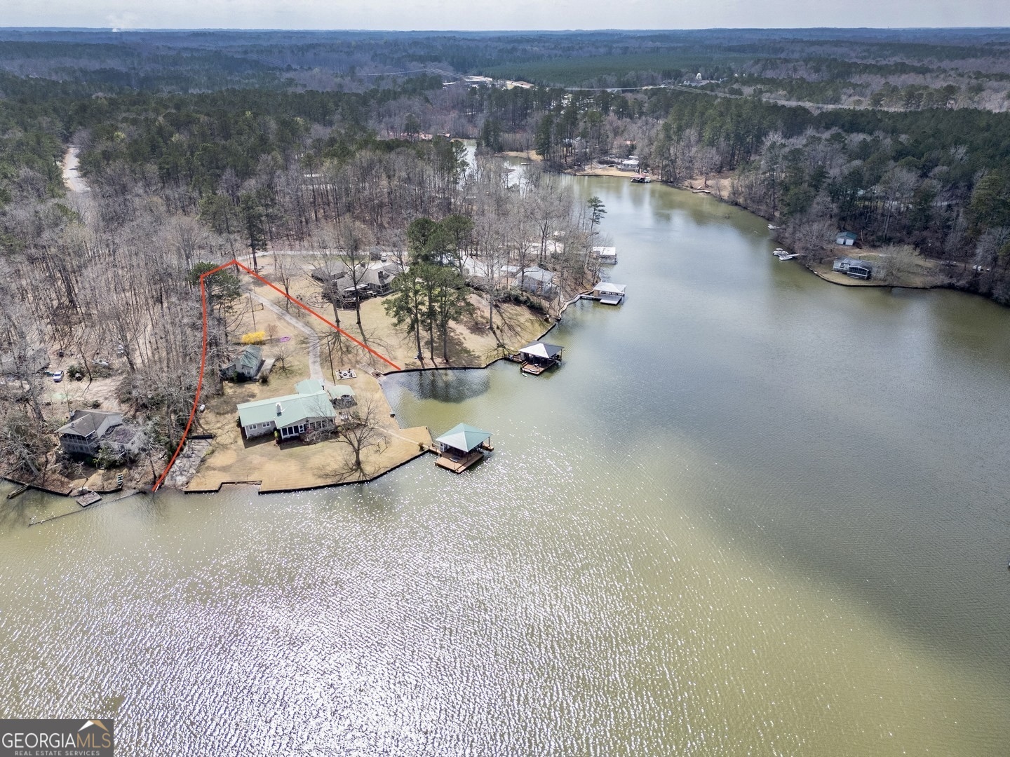 171 Blackberry Road Jackson, GA 30233 - Photo 56 of 78 an aerial view of a house with a lake view