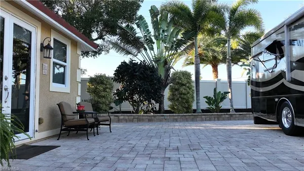 a view of outdoor space with seating