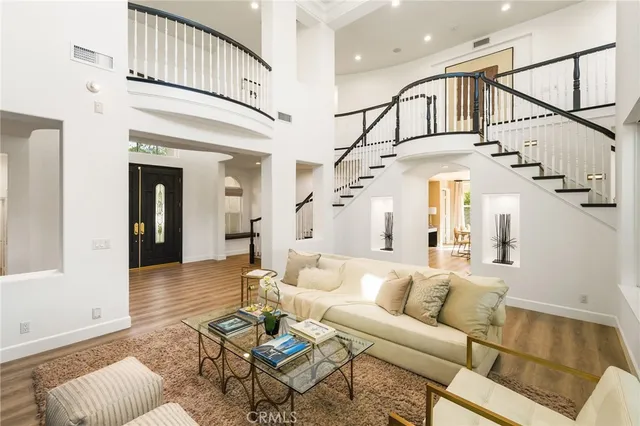 a living room with furniture