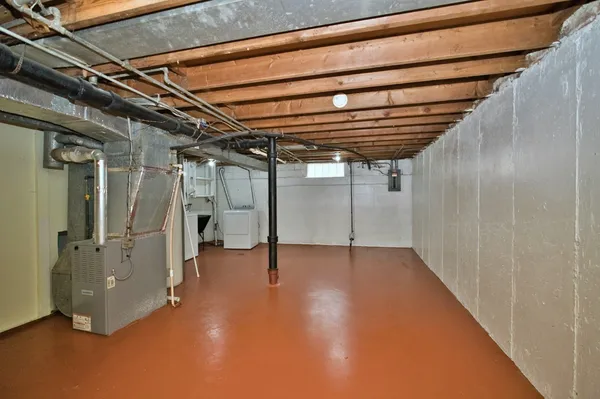 a view of room and hall with a projector