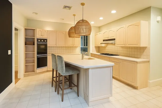 a kitchen with a sink cabinets and counter space