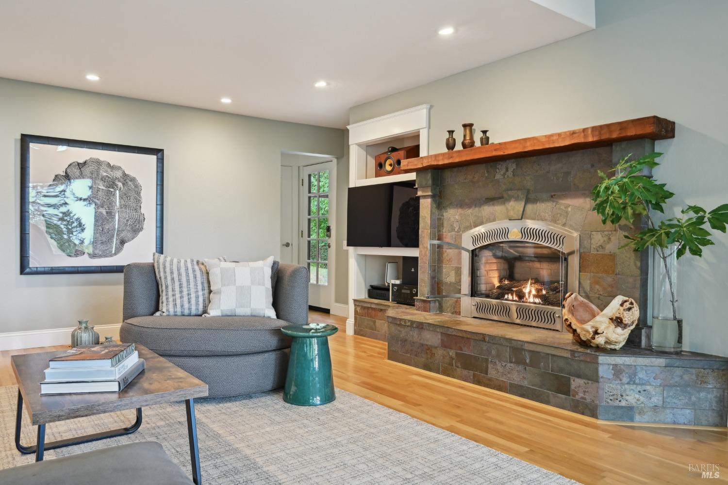 16495 Burl Lane Occidental, CA 95465 - Photo 6 of 31 a living room with furniture a flat screen tv and a potted plant