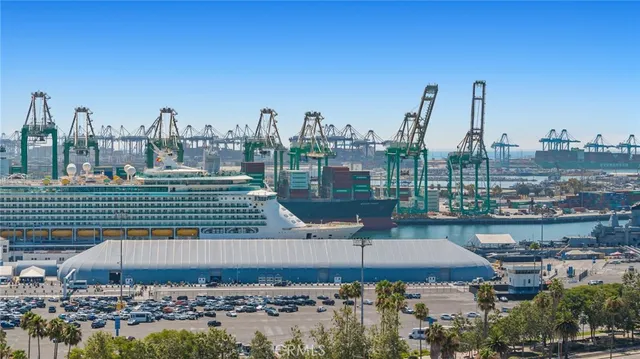 a view of a city with tall buildings