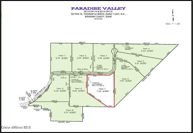 492 Stellar Jay Road Bonners Ferry, ID 83805 - Photo 8 of 9 New Survey of Project Highlighted