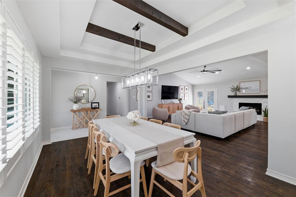 10717 Ferndale Road Dallas, TX 75238 - Photo 4 of 36 a view of a dining room with furniture window and wooden floor