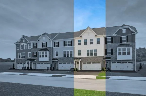 a front view of a building with street