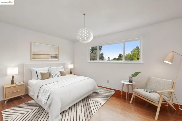 a view of a city with lush green space