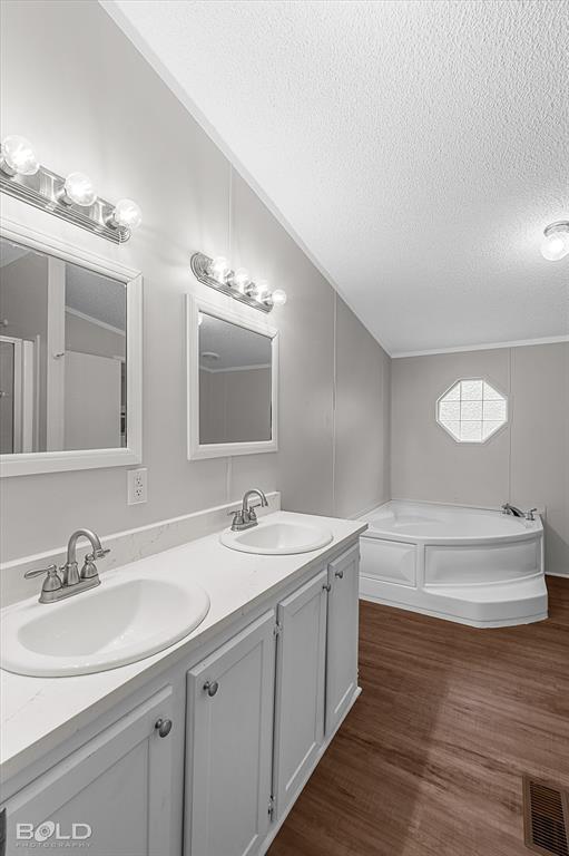 171 7 Pines Road Benton, LA 71006 - Photo 19 of 39 a bathroom with a double vanity sink and a mirror