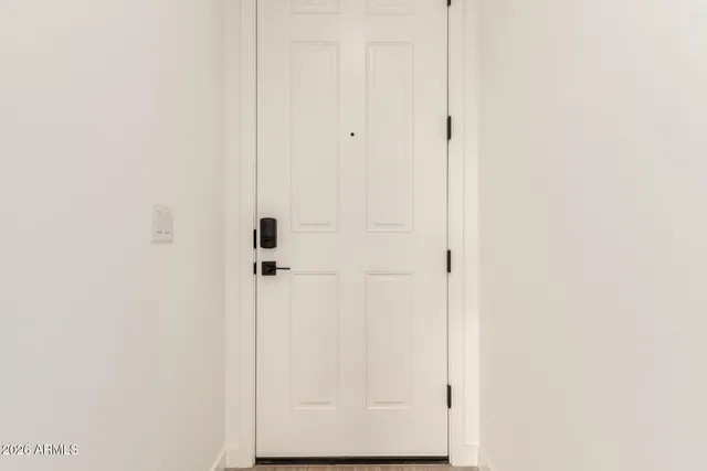 front view of a hallway with front door