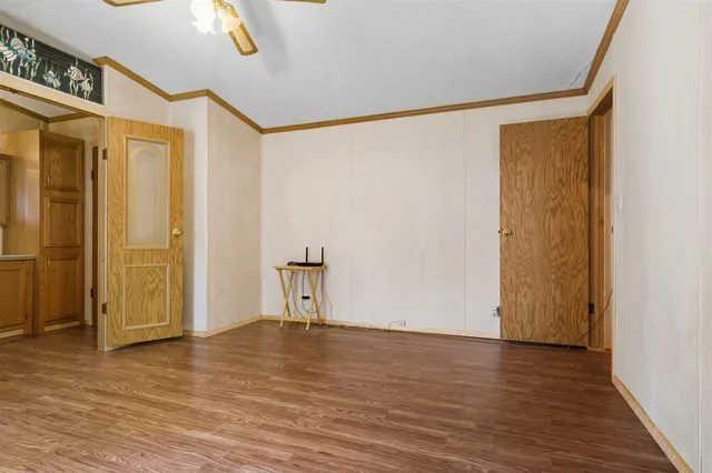 a view of small space with racks on the wall