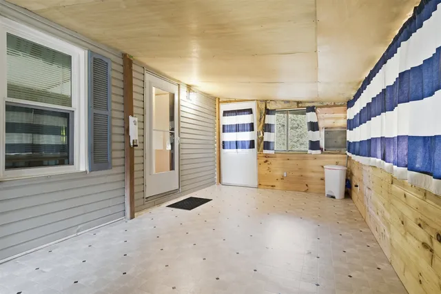 a view of locker room and window