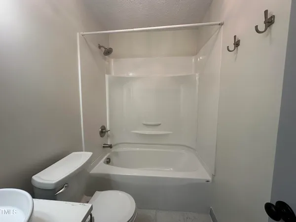 a bathroom with a toilet and a bathtub