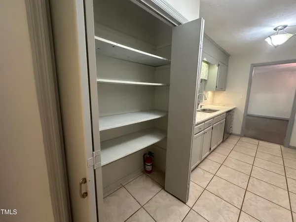 a room with washing machine