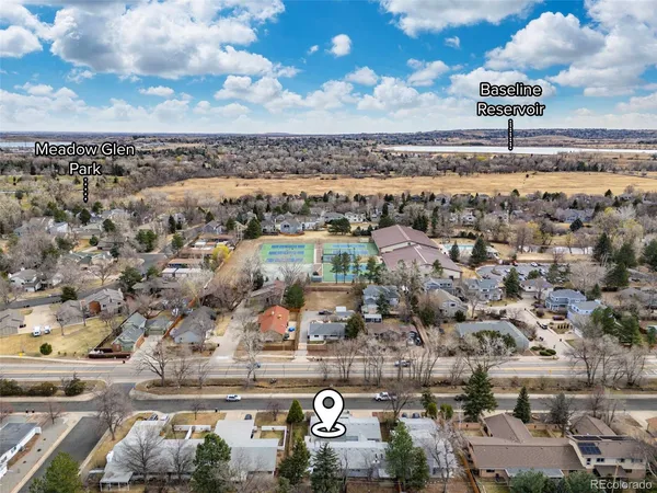 an aerial view of a city