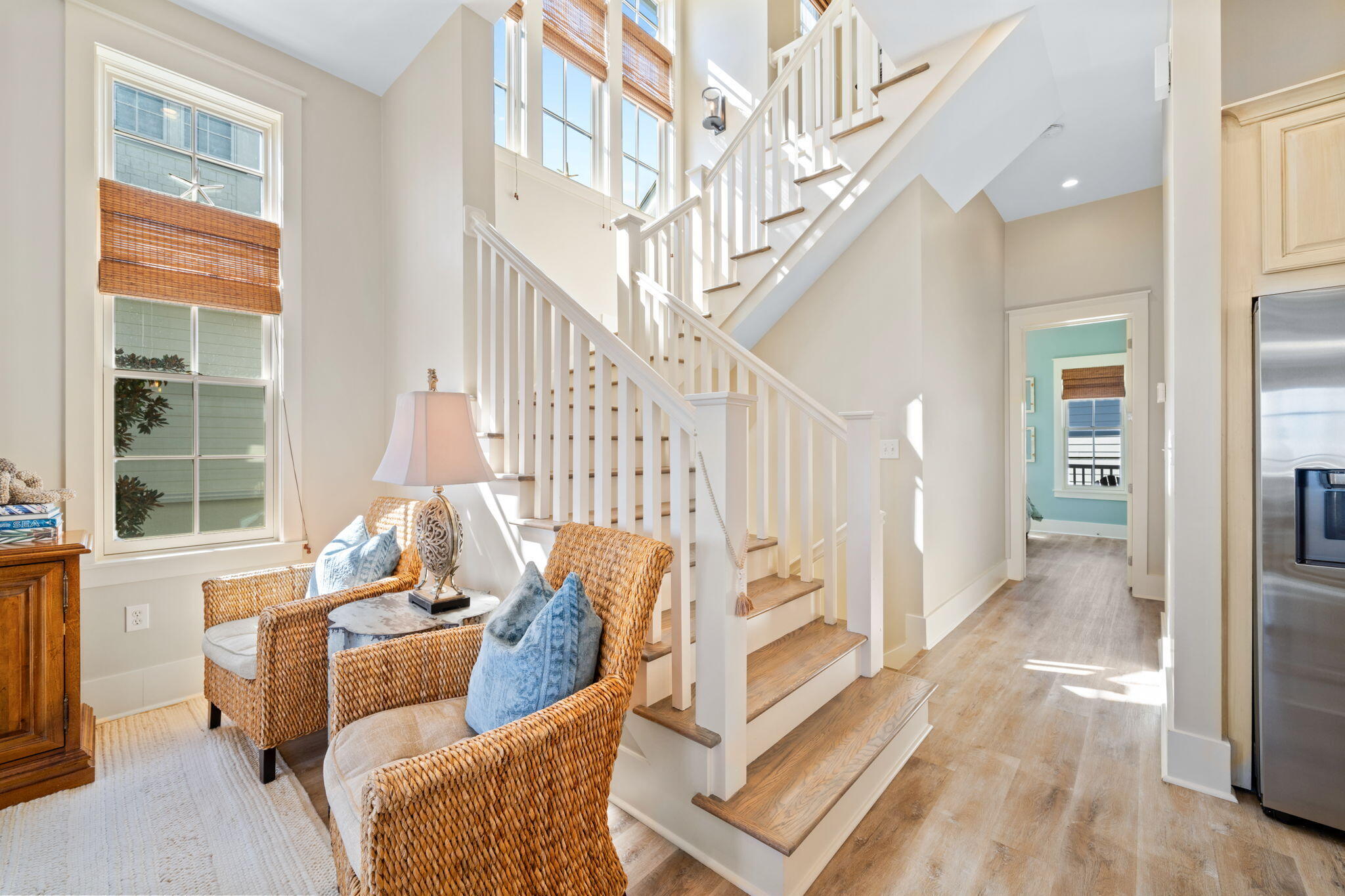 255 Cypress Drive Santa Rosa Beach, FL 32459 - Photo 46 of 81 a living room with furniture and stairs