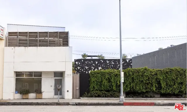 a view of a building from a balcony