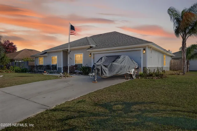 a house view with a garden space