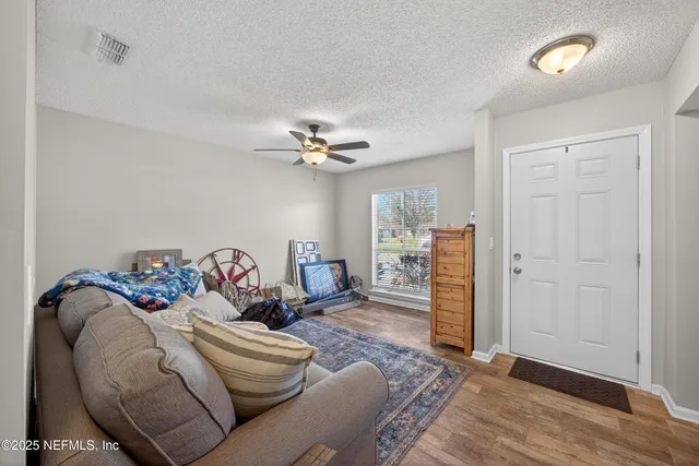 a living room with furniture