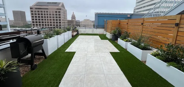 a view of a building with a street