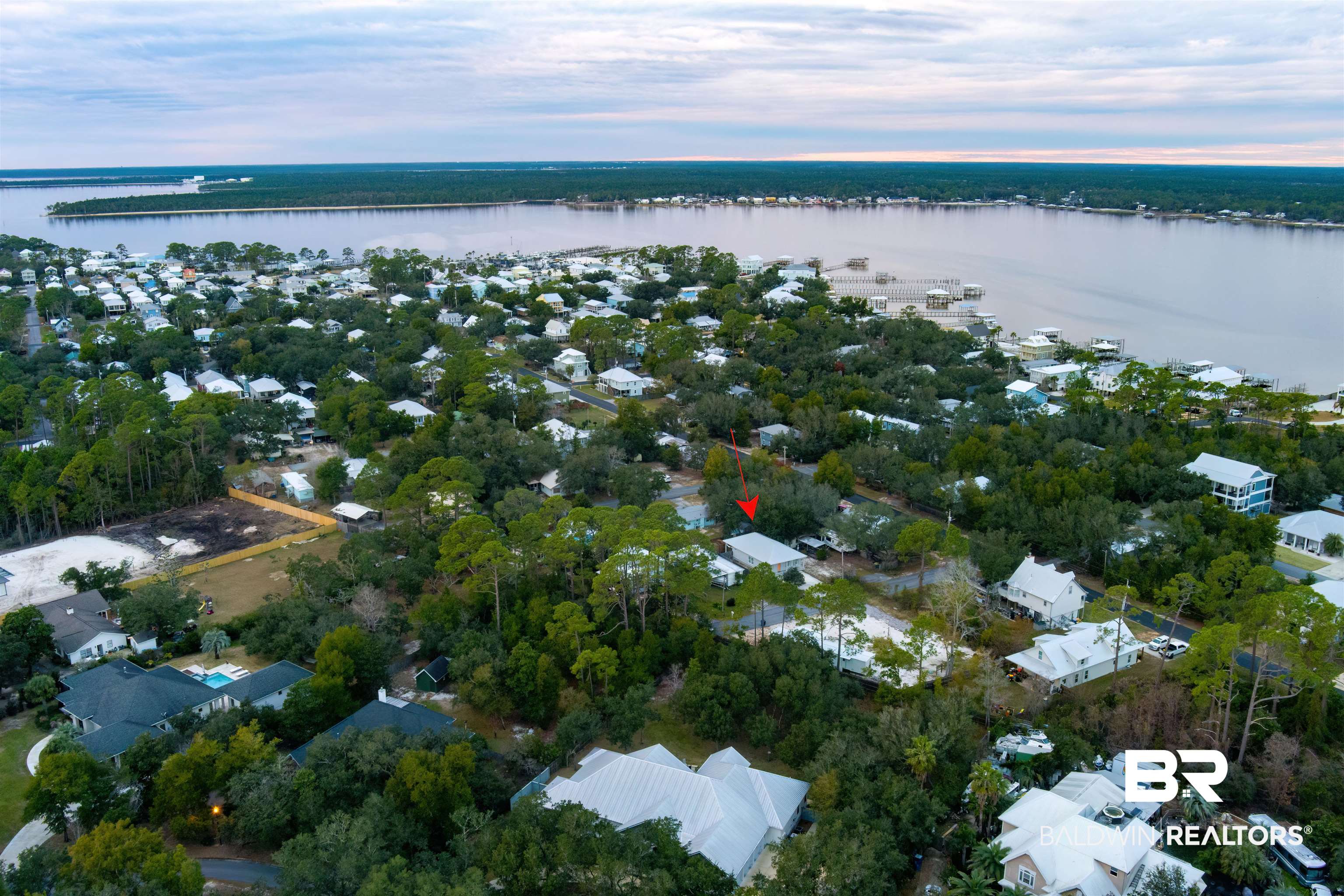 5625 Georgia Street Orange Beach, AL 36561 - Photo 28 of 30 Aerial view at dusk with a water view
