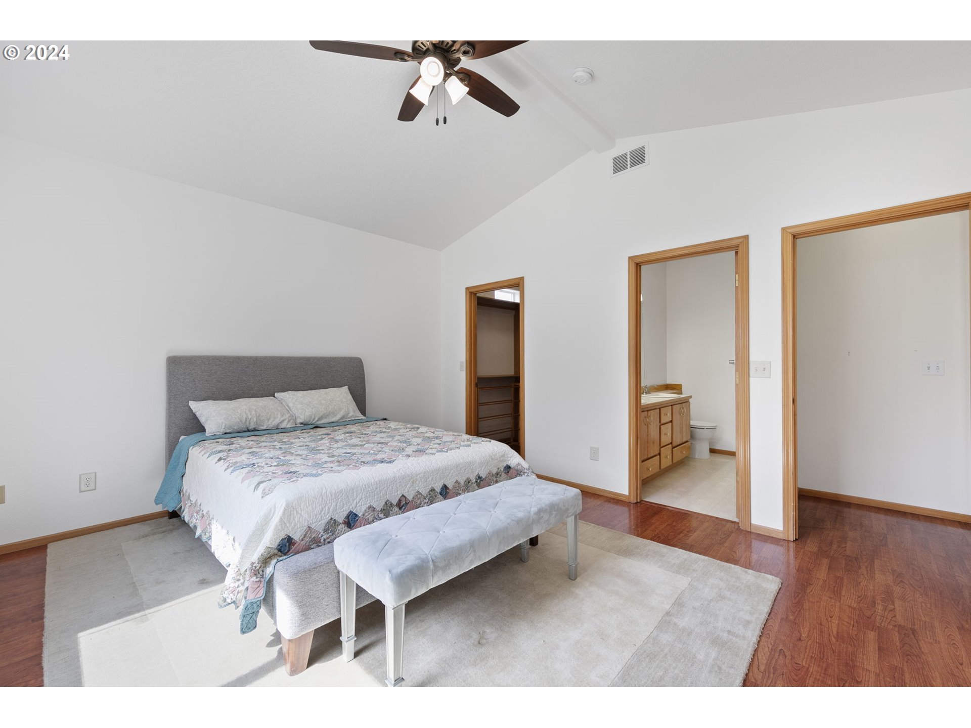 815 R Street Springfield, OR 97477 - Photo 23 of 37 a bedroom with a bed and wooden floor