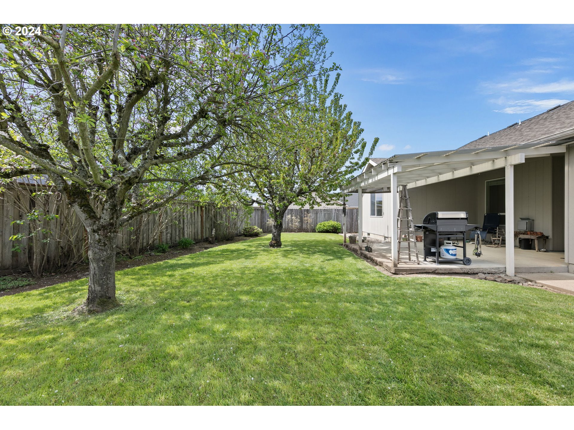 815 R Street Springfield, OR 97477 - Photo 35 of 37 a view of a backyard with a garden and trees
