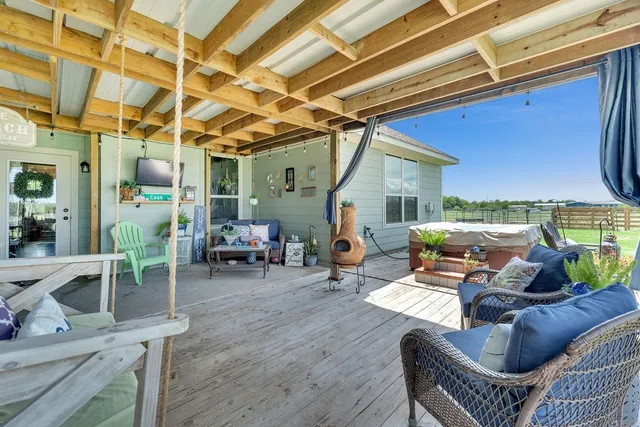 a living room with furniture