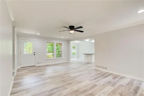 an empty room with a window