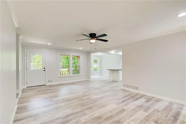 an empty room with a window