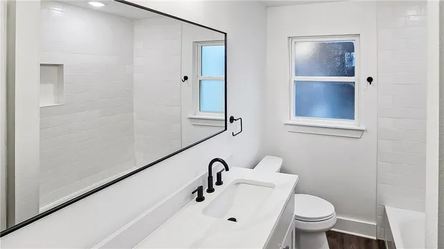 a bathroom with a sink and a toilet