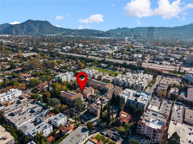 an aerial view of a city