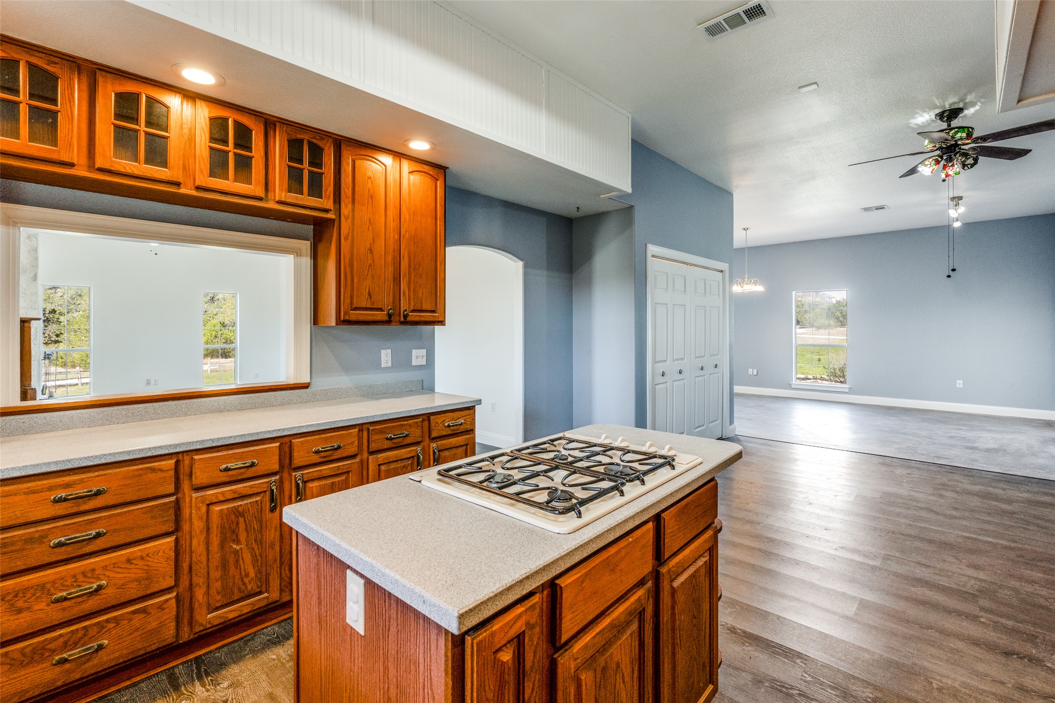 34970 Smithson Valley Road Bulverde, TX 78163 - Photo 35 of 36 a kitchen with stainless steel appliances granite countertop a stove and a sink