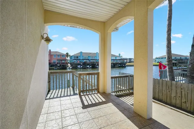 a view of balcony with a potted plant