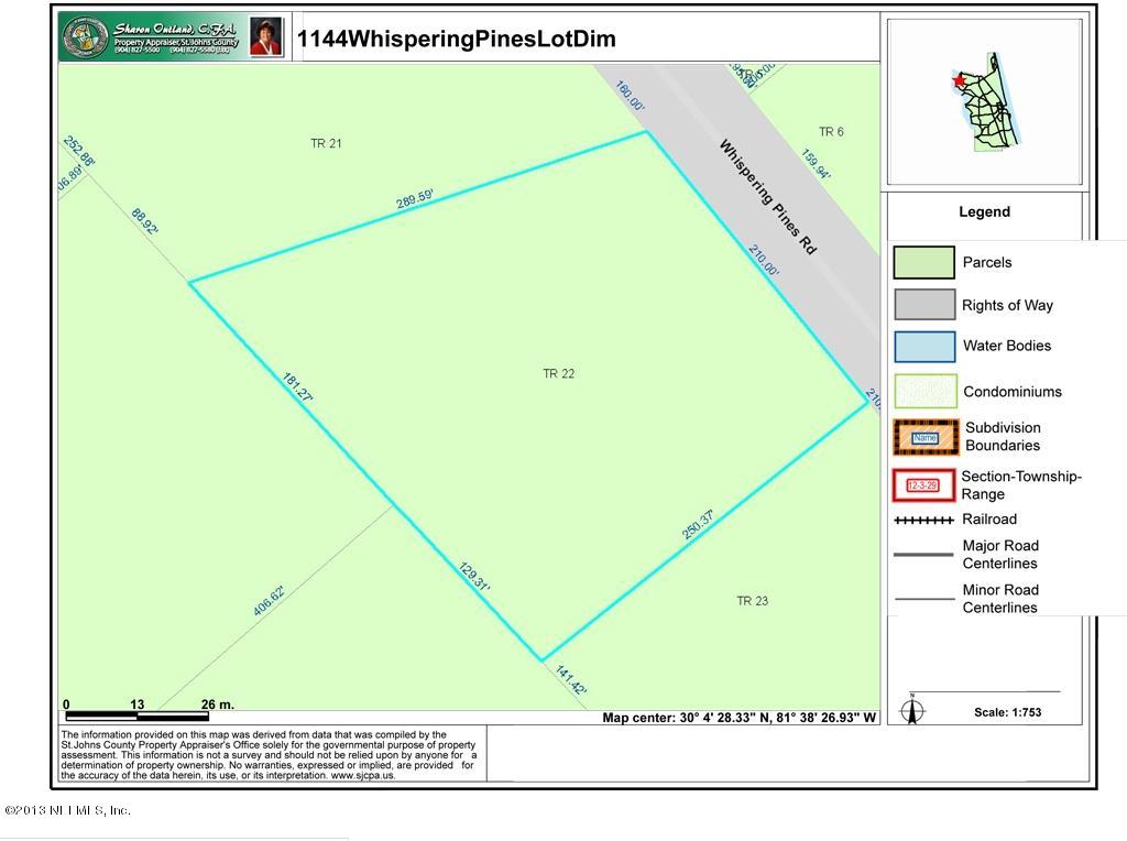 1144 Whispering Pines Road St. Johns, FL 32259 - Photo 1 of 1 map55709