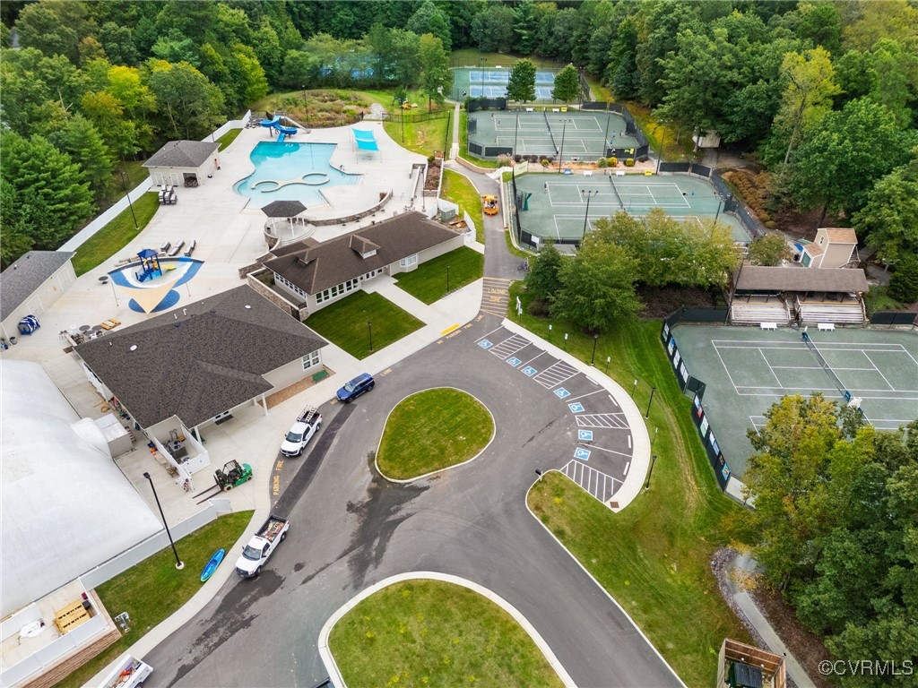6209 Heather Glen Road Midlothian, VA 23112 - Photo 13 of 13 an aerial view of a swimming pool with outdoor seating and yard