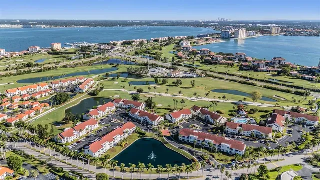 a view of a city and ocean view