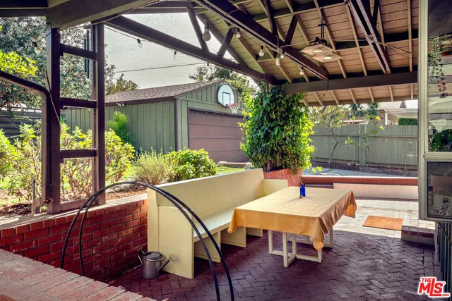 a outdoor space with furniture