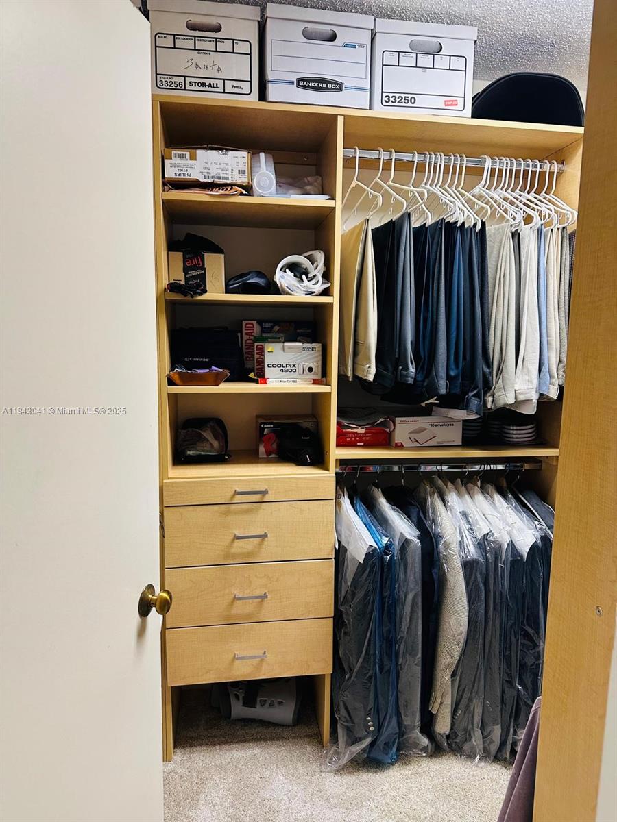 4000 Towerside Terrace, Unit 1503 Miami, FL 33138 - Photo 18 of 23 a view of walk in closet with clothes and shoes