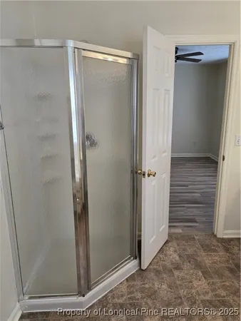 a view of wooden door