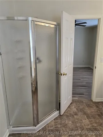 a view of wooden door