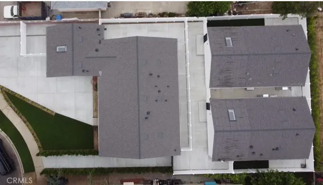 an aerial view of a house