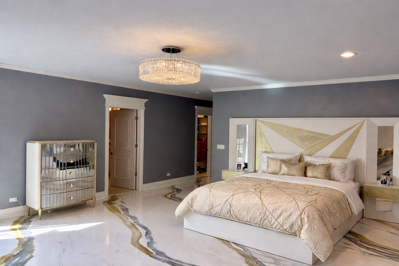 7381 South Madison Street Burr Ridge, IL 60527 - Photo 17 of 30 a bedroom with a bed and a walk in closet
