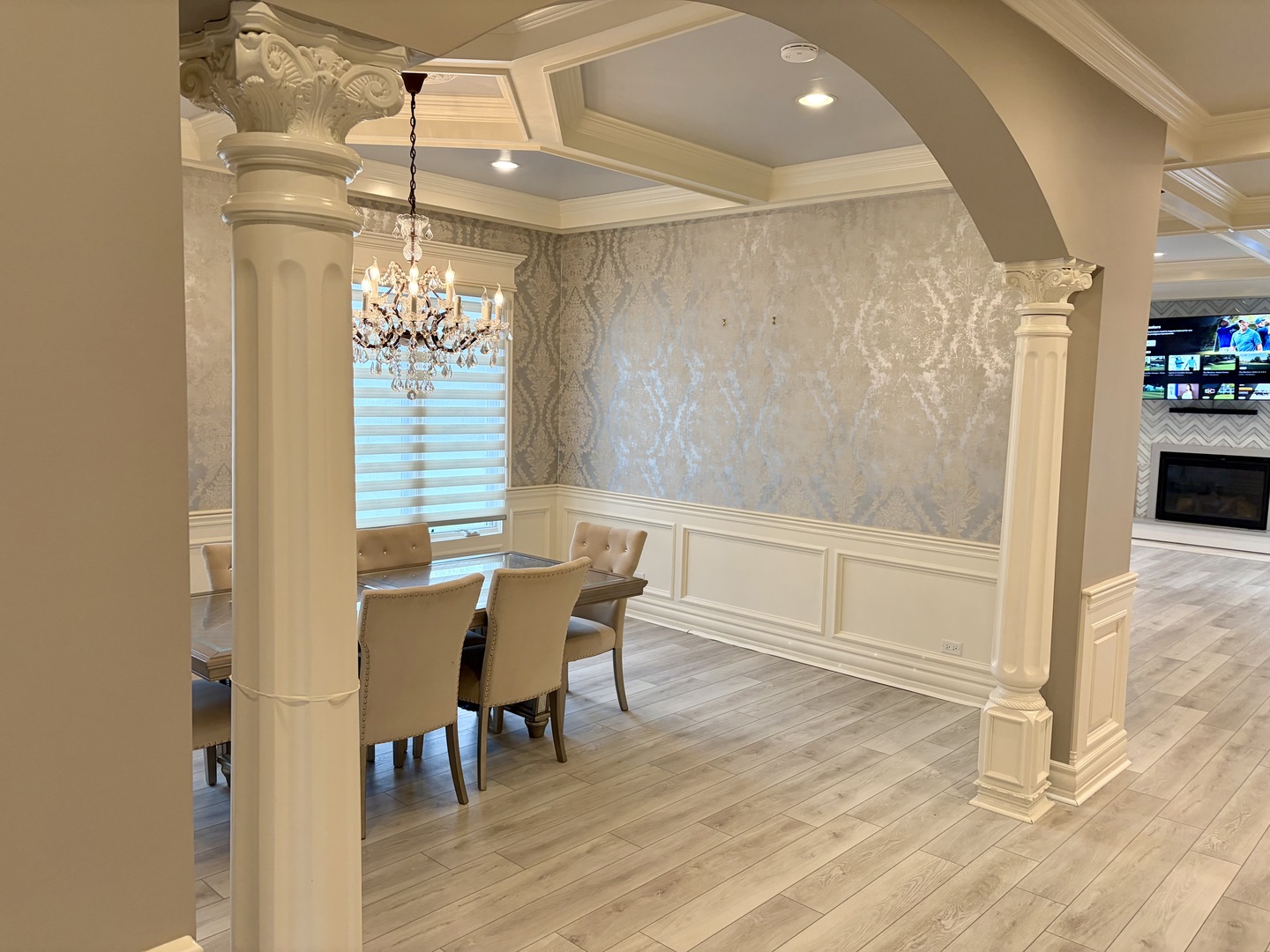 7381 South Madison Street Burr Ridge, IL 60527 - Photo 7 of 30 a view of a dining room with furniture and wooden floor