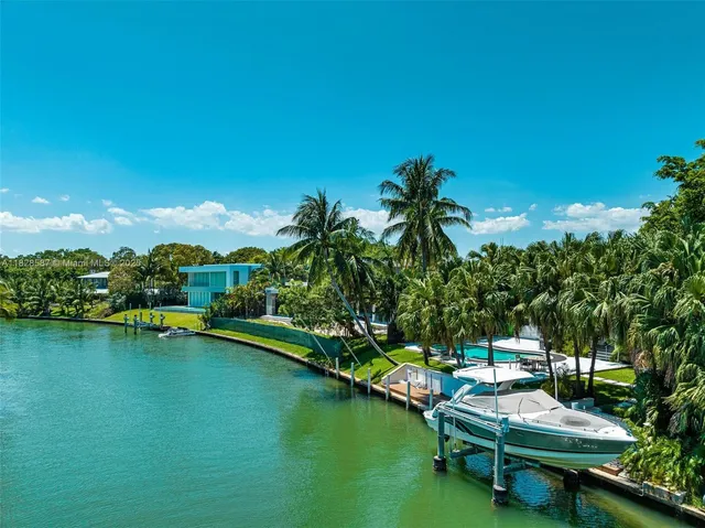 a view of a lake with a city